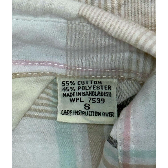 Vintage DIANE VON FURSTENBERG Button Up Blouse Top 3/4 Sleeve Plaid Pink Green S - Picture 9 of 10